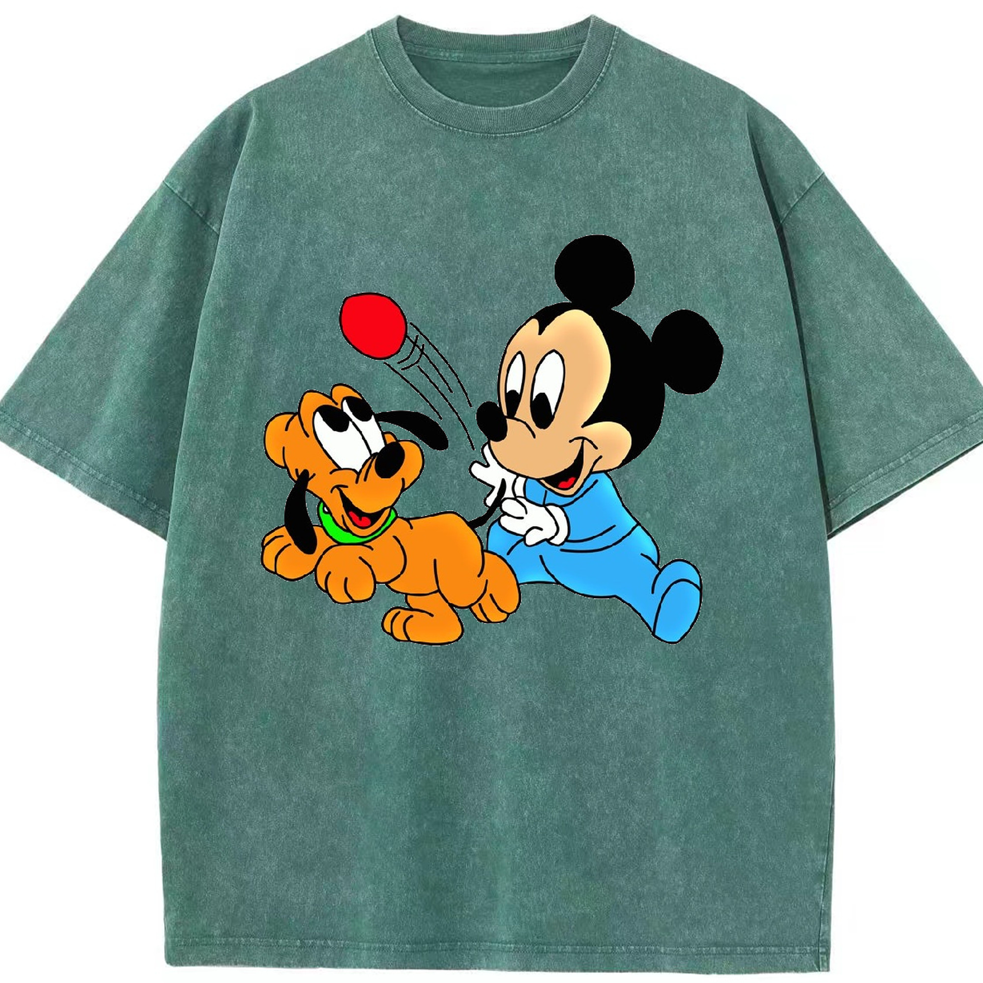 （画像用） ミッキーマウス Mickey Mouse 綿100% ヴィンテージ風 半袖Tシャツ（フロントプリント）